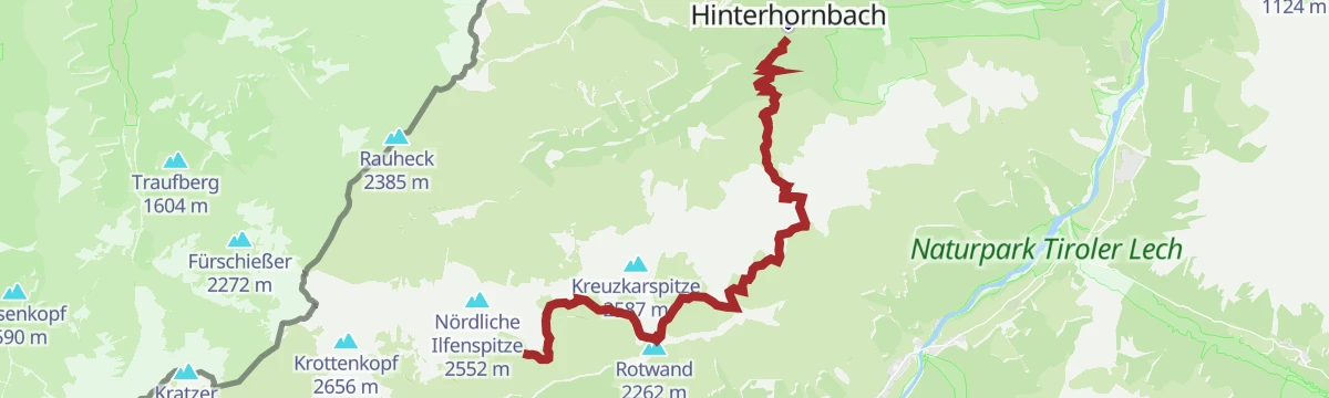 Route map: Hinterhornbach - Enzensberger Weg